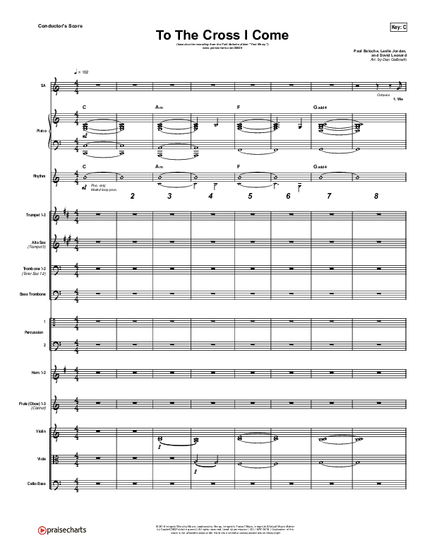 To The Cross I Come Conductor's Score (Paul Baloche)