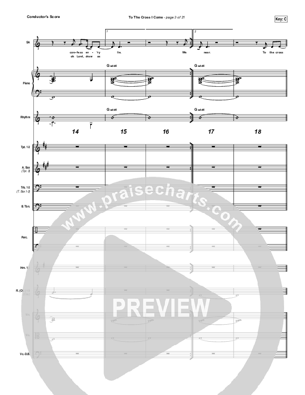 To The Cross I Come Conductor's Score (Paul Baloche)