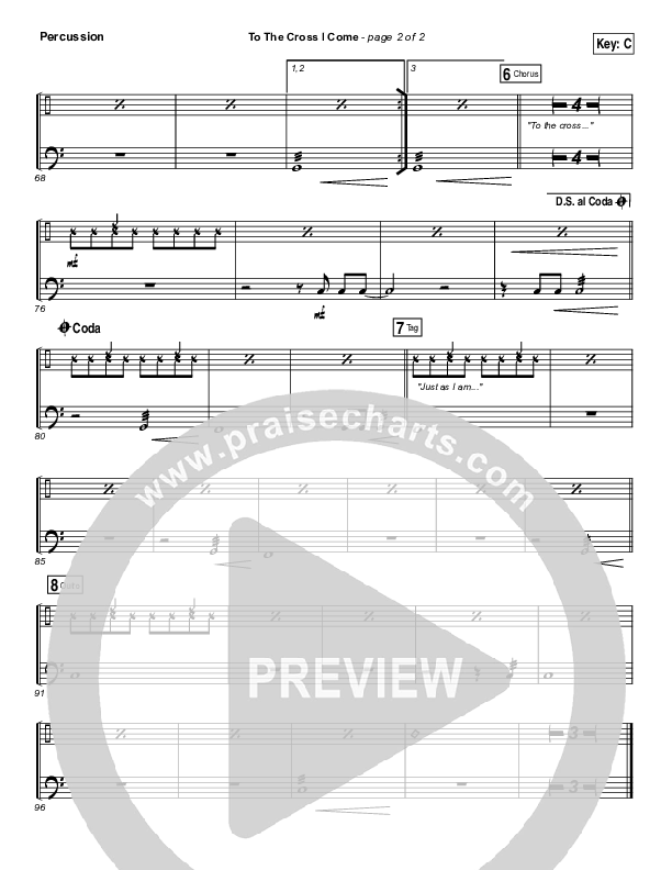 To The Cross I Come Percussion (Paul Baloche)