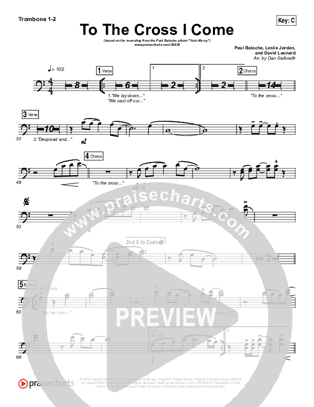 To The Cross I Come Trombone 1/2 (Paul Baloche)