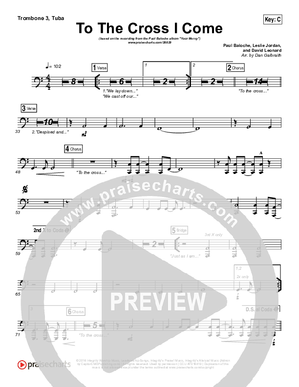 To The Cross I Come Trombone 3/Tuba (Paul Baloche)