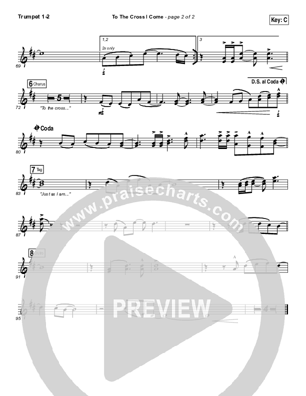 To The Cross I Come Trumpet 1,2 (Paul Baloche)