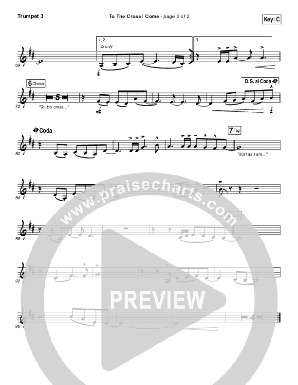 To The Cross I Come Trumpet 3 (Paul Baloche)