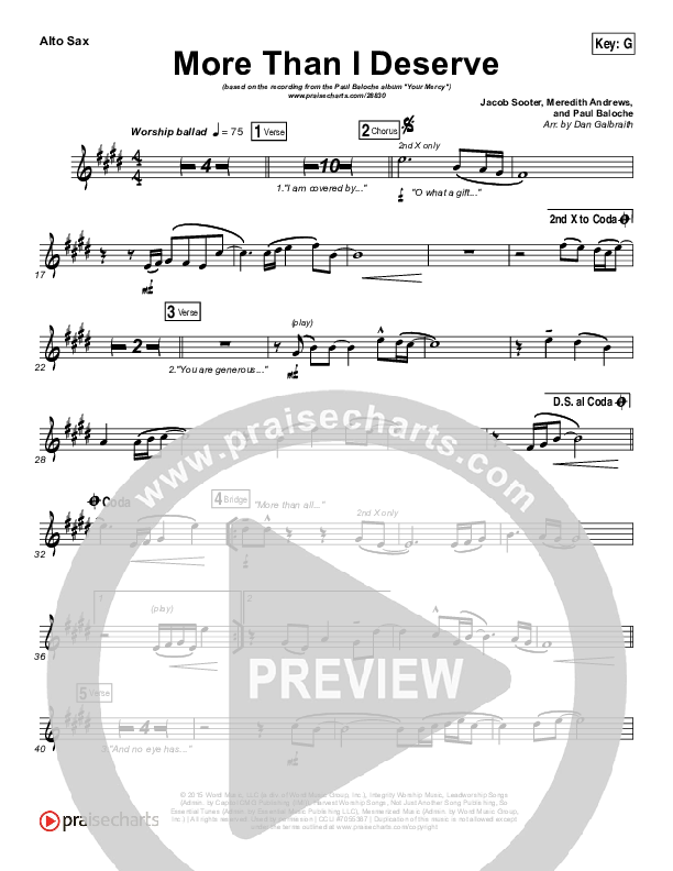 More Than I Deserve Wind Pack (Paul Baloche)