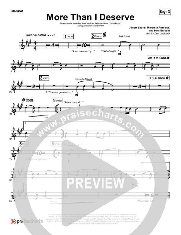 More Than I Deserve Wind Pack (Paul Baloche)