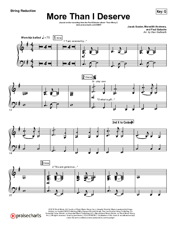 More Than I Deserve String Pack (Paul Baloche)