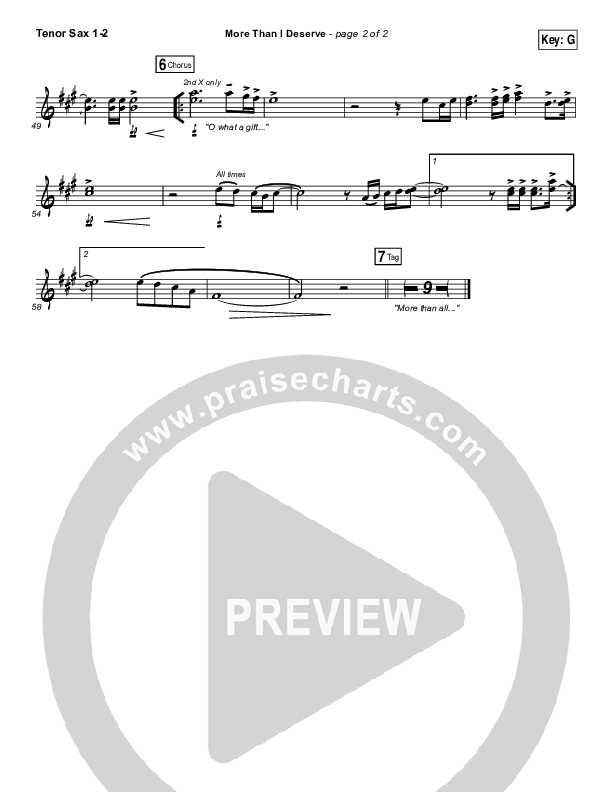 More Than I Deserve Tenor Sax 1/2 (Paul Baloche)