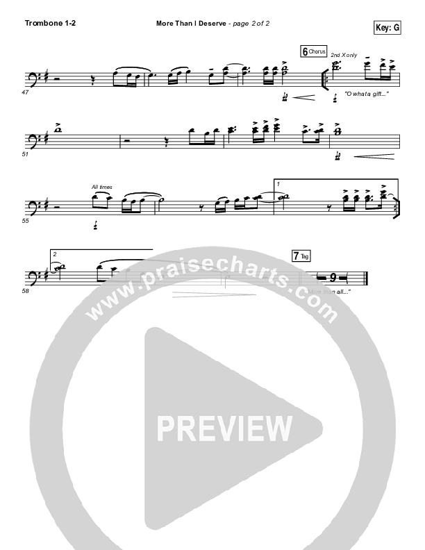 More Than I Deserve Trombone 1/2 (Paul Baloche)