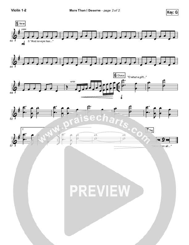 More Than I Deserve Violin 1/2 (Paul Baloche)