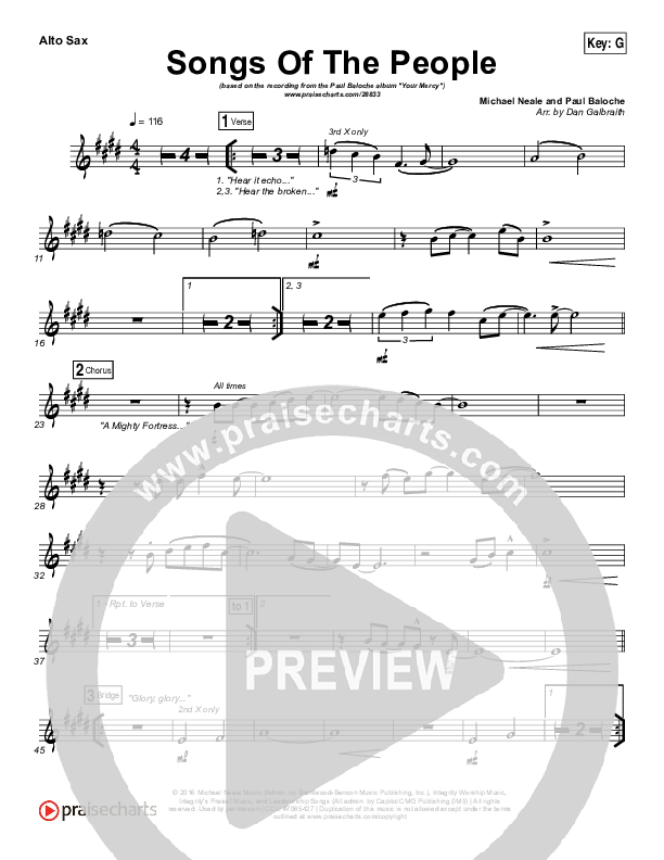 Songs Of The People Alto Sax (Paul Baloche)