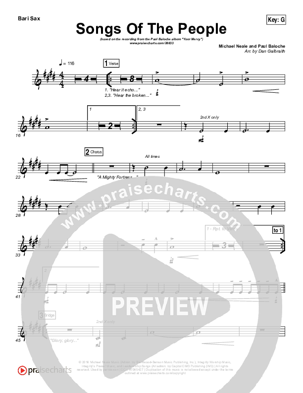 Songs Of The People Bari Sax (Paul Baloche)