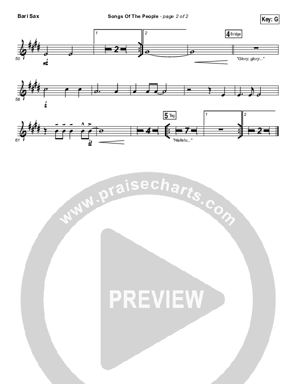 Songs Of The People Bari Sax (Paul Baloche)