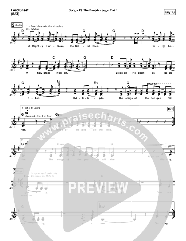 Songs Of The People Lead Sheet (SAT) (Paul Baloche)