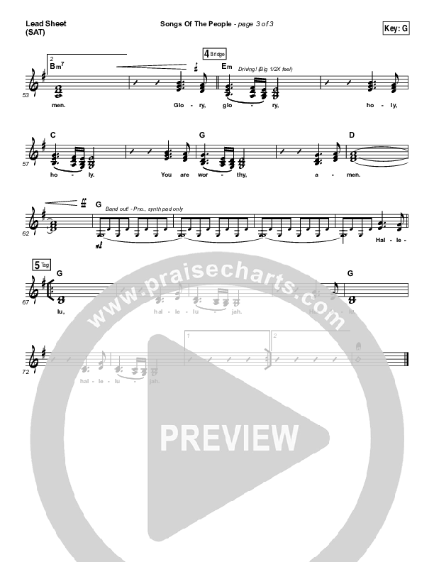 Songs Of The People Lead Sheet (SAT) (Paul Baloche)