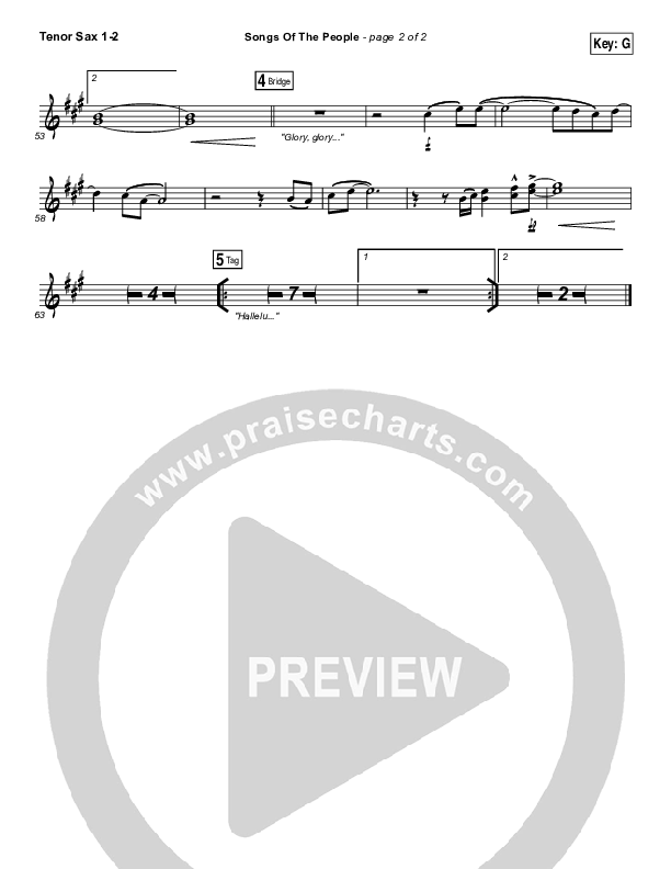 Songs Of The People Tenor Sax 1/2 (Paul Baloche)