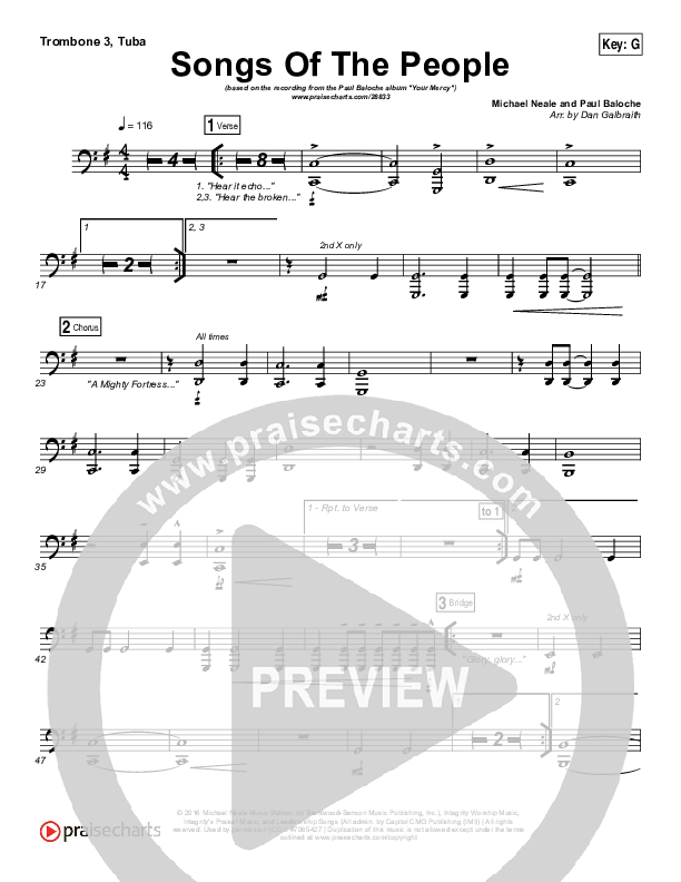 Songs Of The People Trombone 3/Tuba (Paul Baloche)