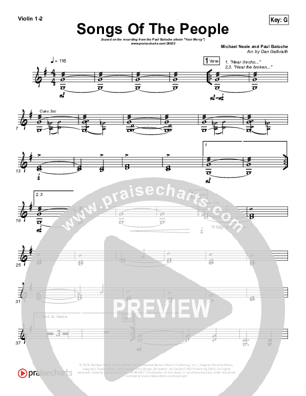 Songs Of The People Violin 1/2 (Paul Baloche)