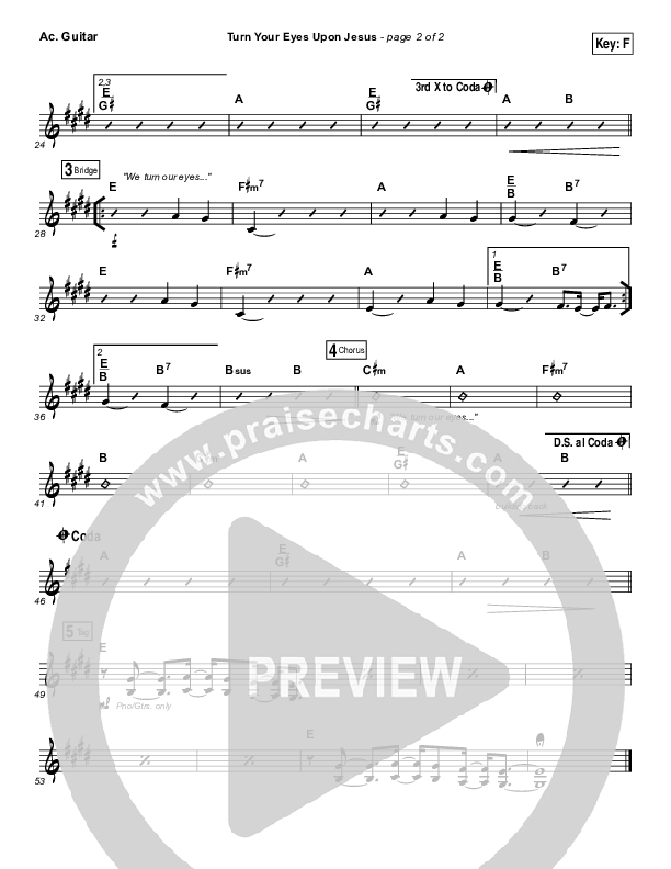 Turn Your Eyes Upon Jesus (We Turn) Acoustic Guitar (Paul Baloche)