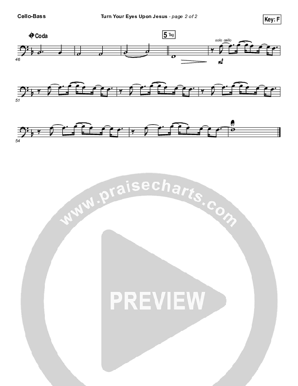 Turn Your Eyes Upon Jesus (We Turn) Cello/Bass (Paul Baloche)