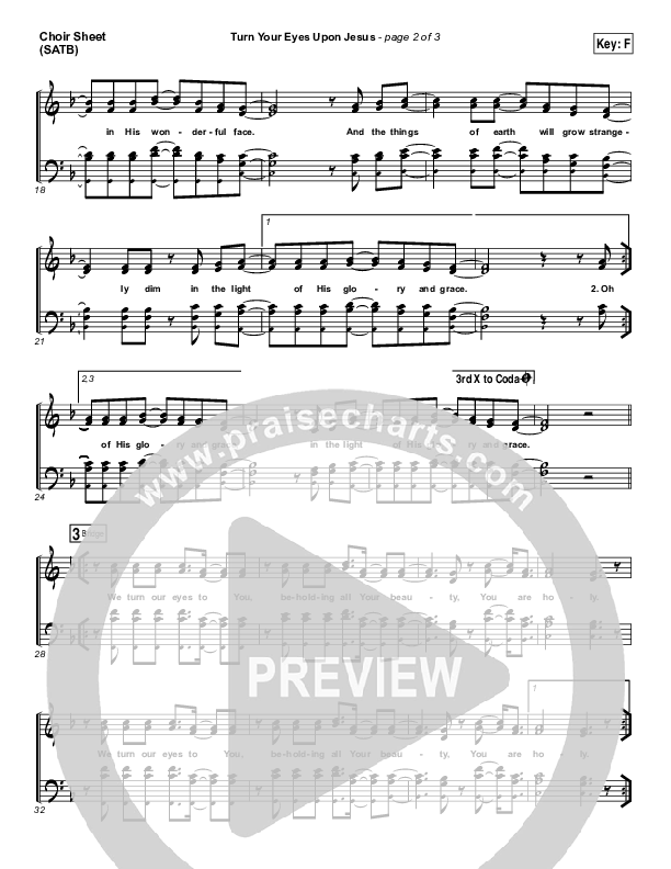 Turn Your Eyes Upon Jesus (We Turn) Choir Vocals (SATB) (Paul Baloche)