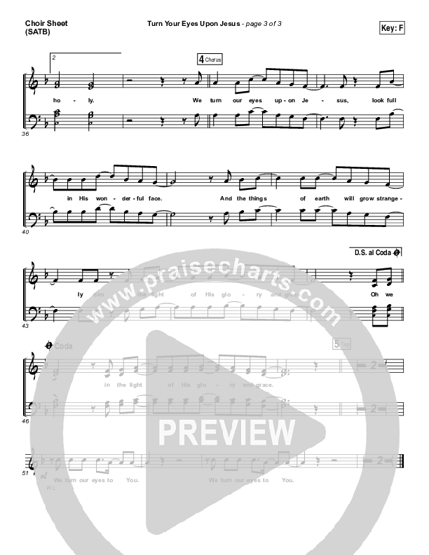Turn Your Eyes Upon Jesus (We Turn) Choir Sheet (SATB) (Paul Baloche)
