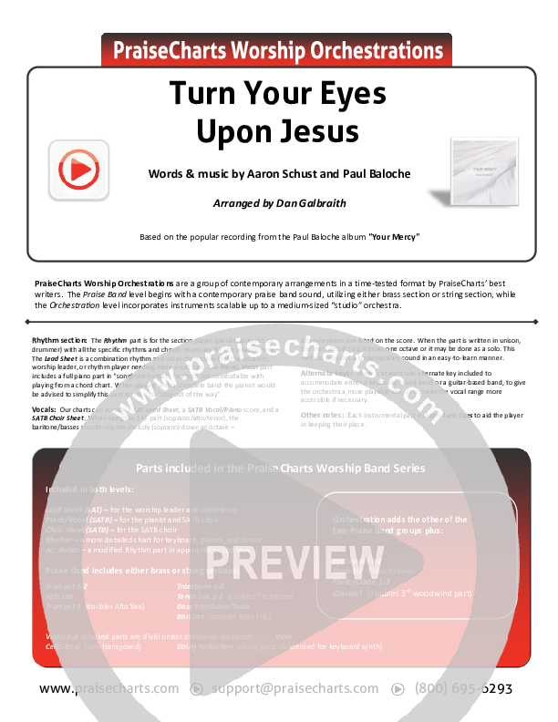 Turn Your Eyes Upon Jesus (We Turn) Orchestration (Paul Baloche)