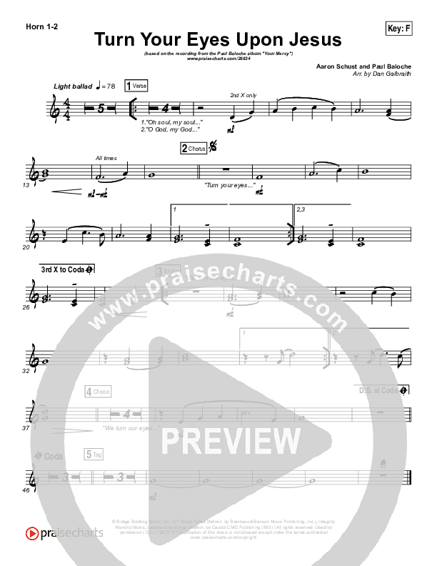 Turn Your Eyes Upon Jesus (We Turn) Brass Pack (Paul Baloche)