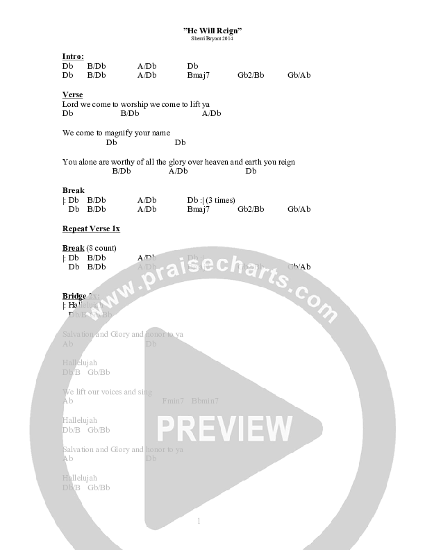 He Will Reign Chords & Lyrics (SoundsOfSunrise)