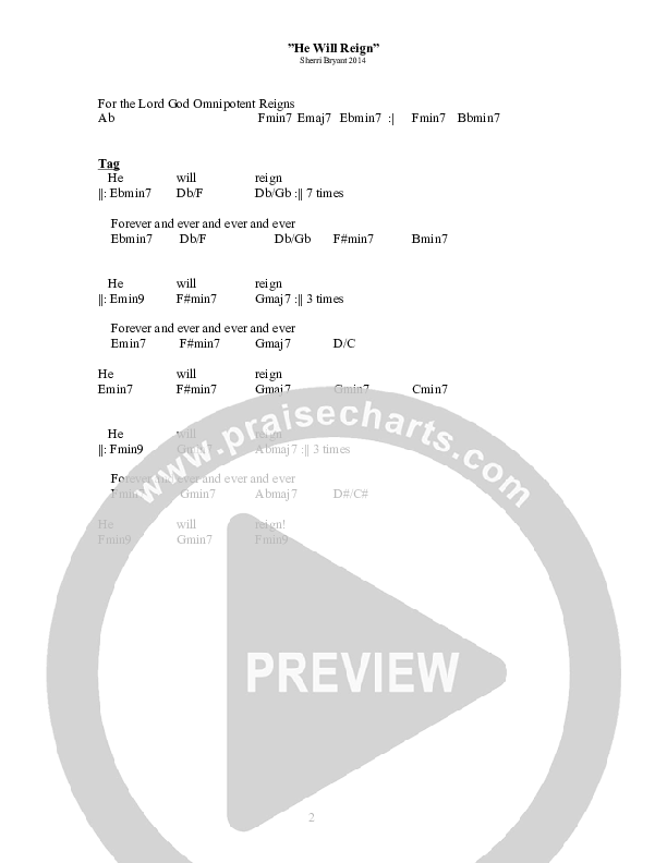 He Will Reign Chords & Lyrics (SoundsOfSunrise)