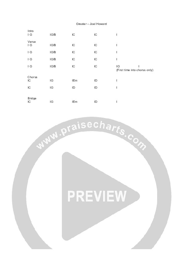 Greater Chords & Lyrics (Joel Howard)