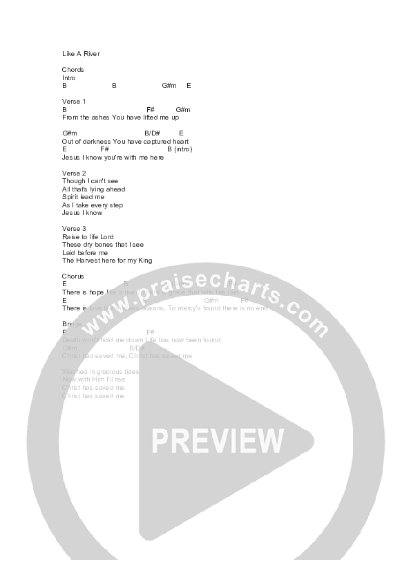 Like A River Chords & Lyrics (Joel Howard)