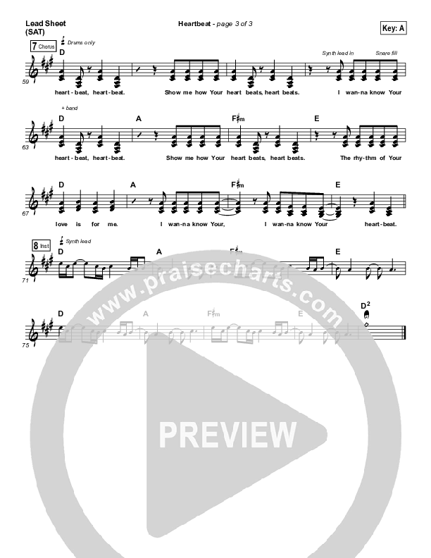 Heartbeat Lead Sheet (SAT) (Mosaic MSC)