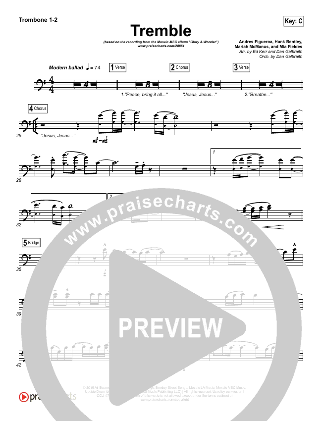 Tremble Sheet Music PDF (Mosaic MSC) - PraiseCharts