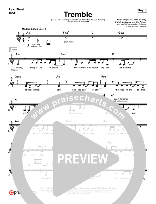 Tremble Sheet Music PDF (Mosaic MSC) - PraiseCharts