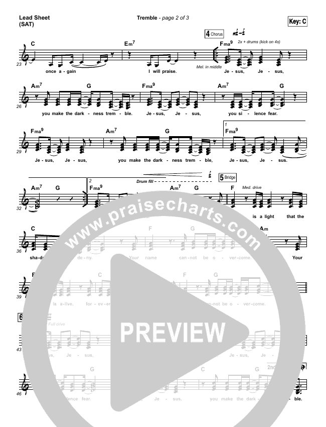 Tremble Sheet Music PDF (Mosaic MSC) - PraiseCharts