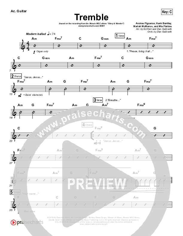 Tremble Rhythm Chart (Mosaic MSC)