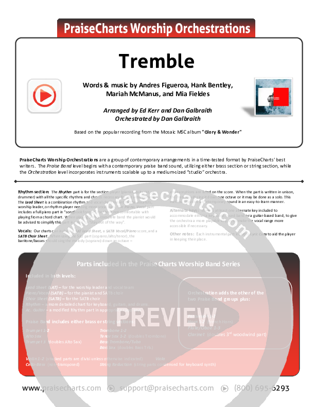 Tremble Orchestration (Mosaic MSC)