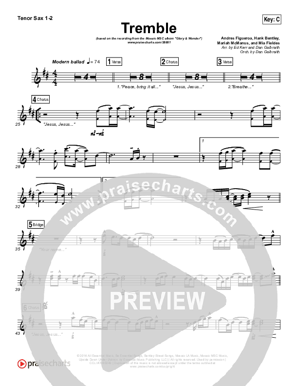 Tremble Tenor Sax 1/2 (Mosaic MSC)