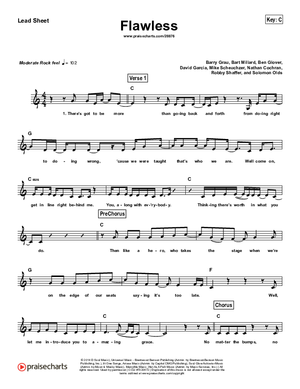 Flawless Lead Sheet (MercyMe)