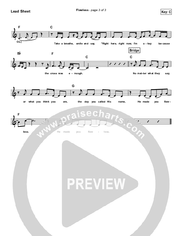 Flawless (Simplified) Lead Sheet (MercyMe)