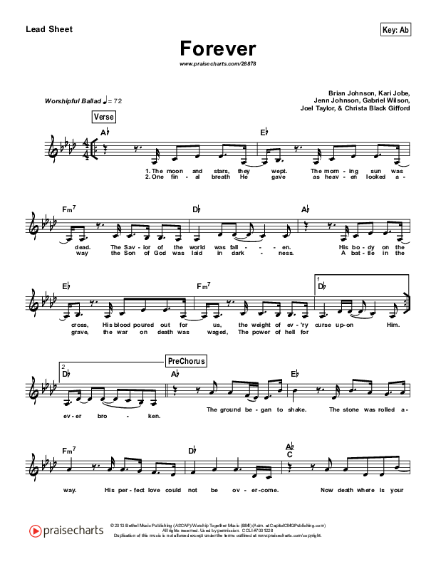 Forever Lead Sheet (Kari Jobe)