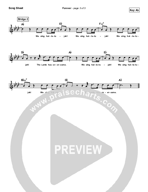 Forever (Simplified) Lead Sheet (Kari Jobe)