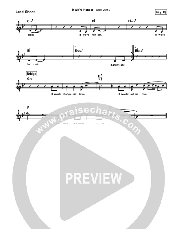 If We're Honest Lead Sheet (Francesca Battistelli)
