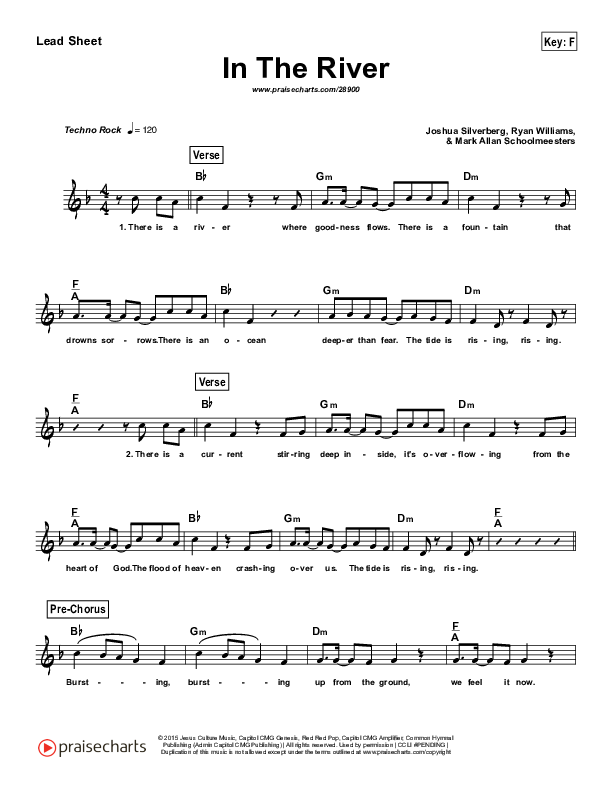 In The River Lead Sheet (Jesus Culture / Kim Walker-Smith)