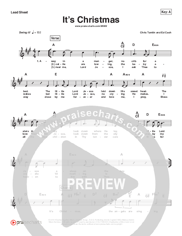 It's Christmas Lead Sheet (Melody) (Chris Tomlin)