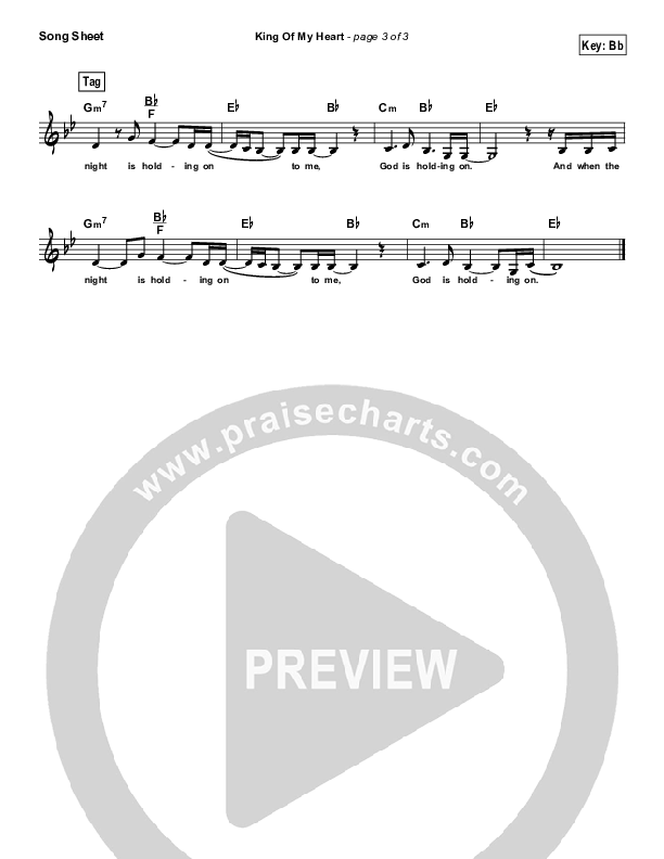 King Of My Heart (Simplified) Lead Sheet (John Mark McMillan / Sarah McMillan)