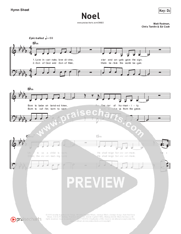 Noel (Simplified) Hymn Sheet (SATB) (Lauren Daigle)