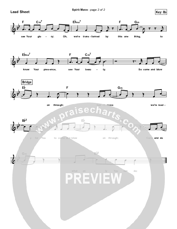 Spirit Move (Simplified) Lead Sheet (Bethel Music / kalley)