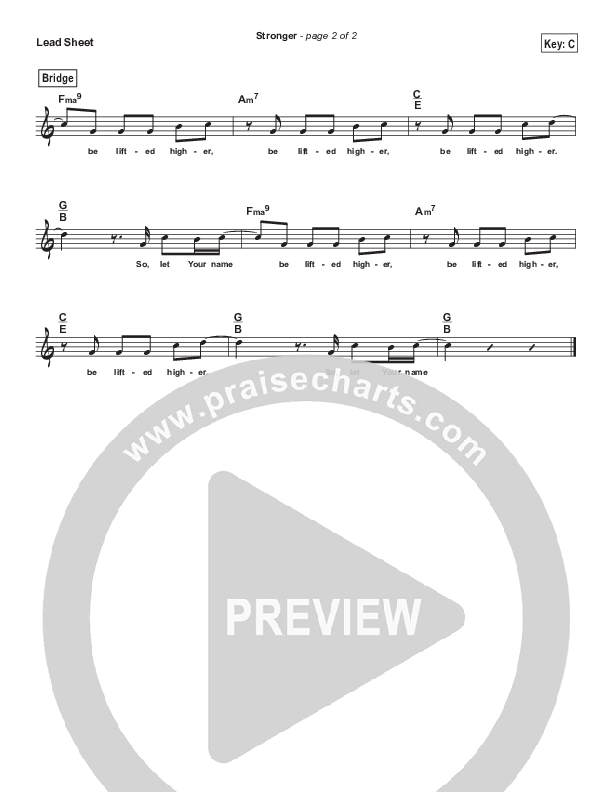 Stronger (Simplified) Lead Sheet (Hillsong Worship)