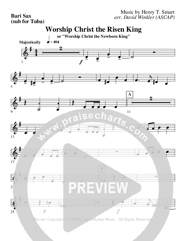 Worship Christ The Risen King Bari Sax (AnderKamp Music)